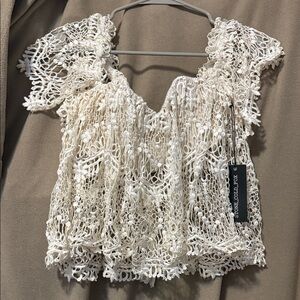 Stone Cold Fox Vintage Lace Crop Blouse One Size Fits All NWT